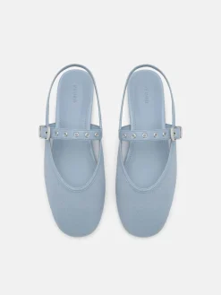 Agnes Mesh Ballerina Flats - Slate Blue