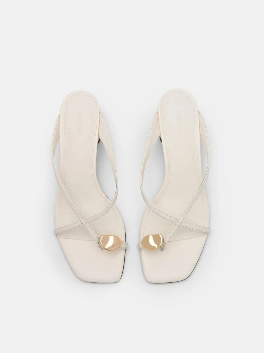 Alexis Leather Block Heel Sandals - Chalk