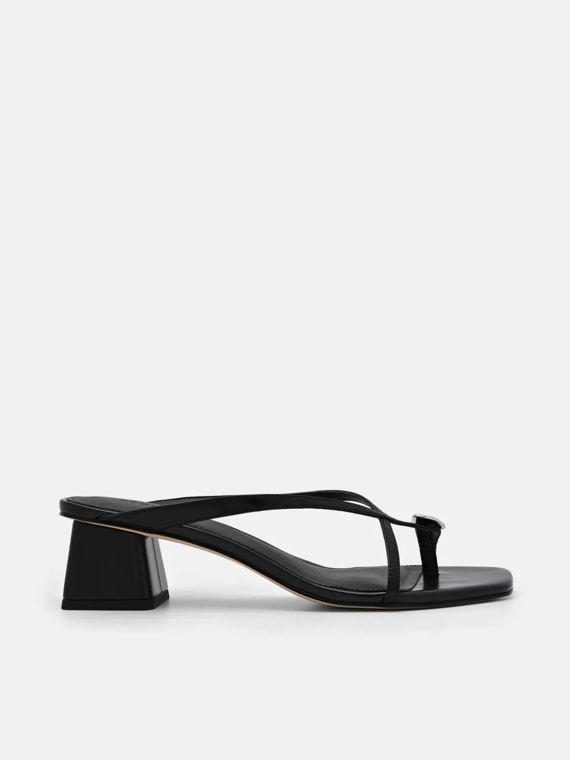 Alexis Leather Block Heel Sandals - Black