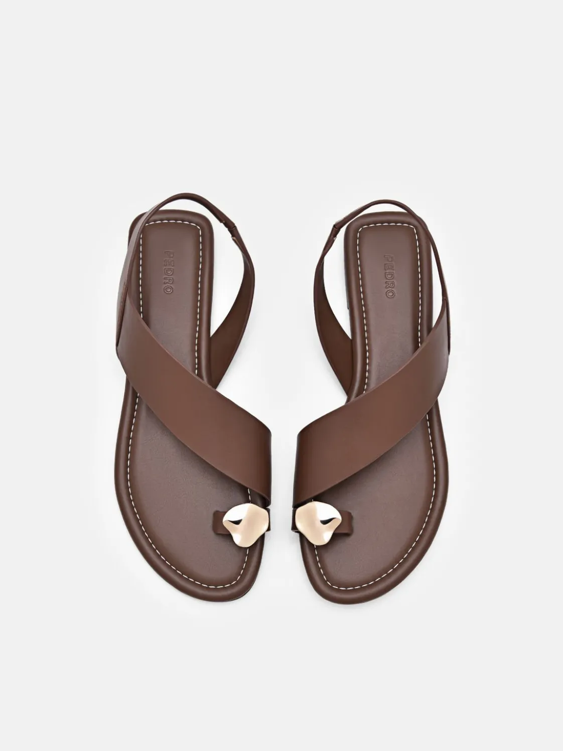 Alexis Leather Slingback Sandals - Dark Brown
