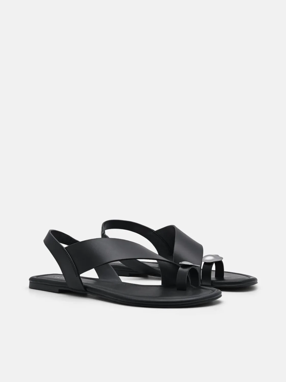 Alexis Leather Slingback Sandals - Black