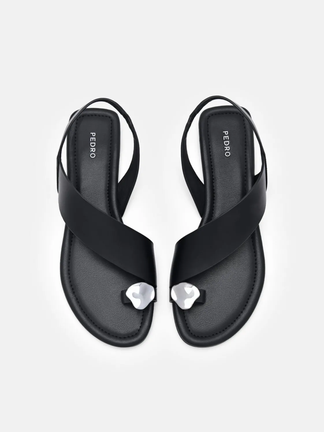 Alexis Leather Slingback Sandals - Black