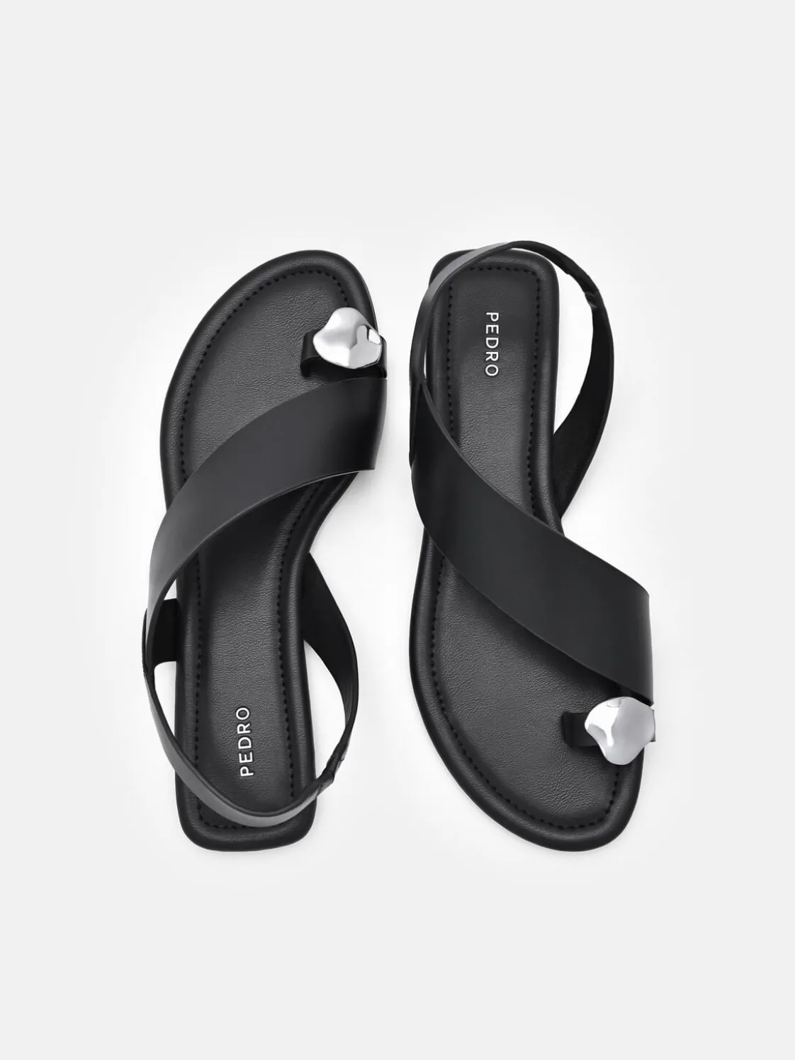 Alexis Leather Slingback Sandals - Black