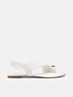 Alexis Leather Slingback Sandals - Chalk