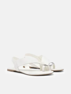Alexis Leather Slingback Sandals - Chalk