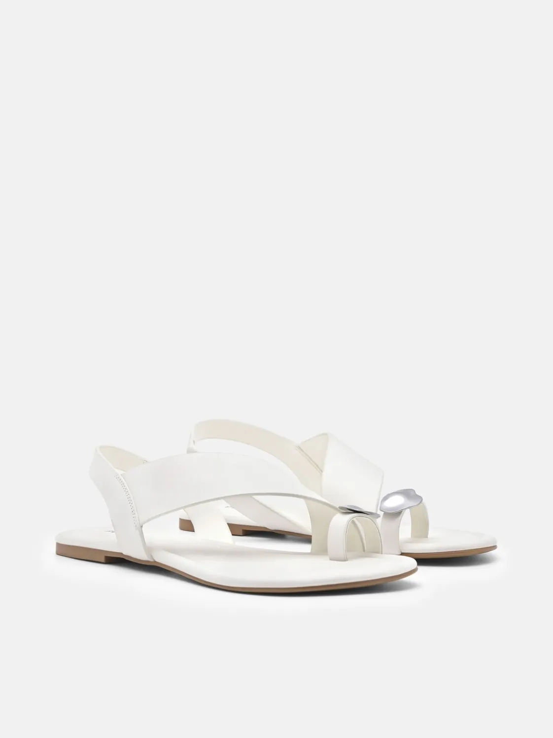 Alexis Leather Slingback Sandals - Chalk