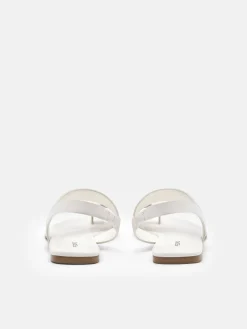 Alexis Leather Slingback Sandals - Chalk
