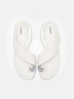 Alexis Leather Slingback Sandals - Chalk