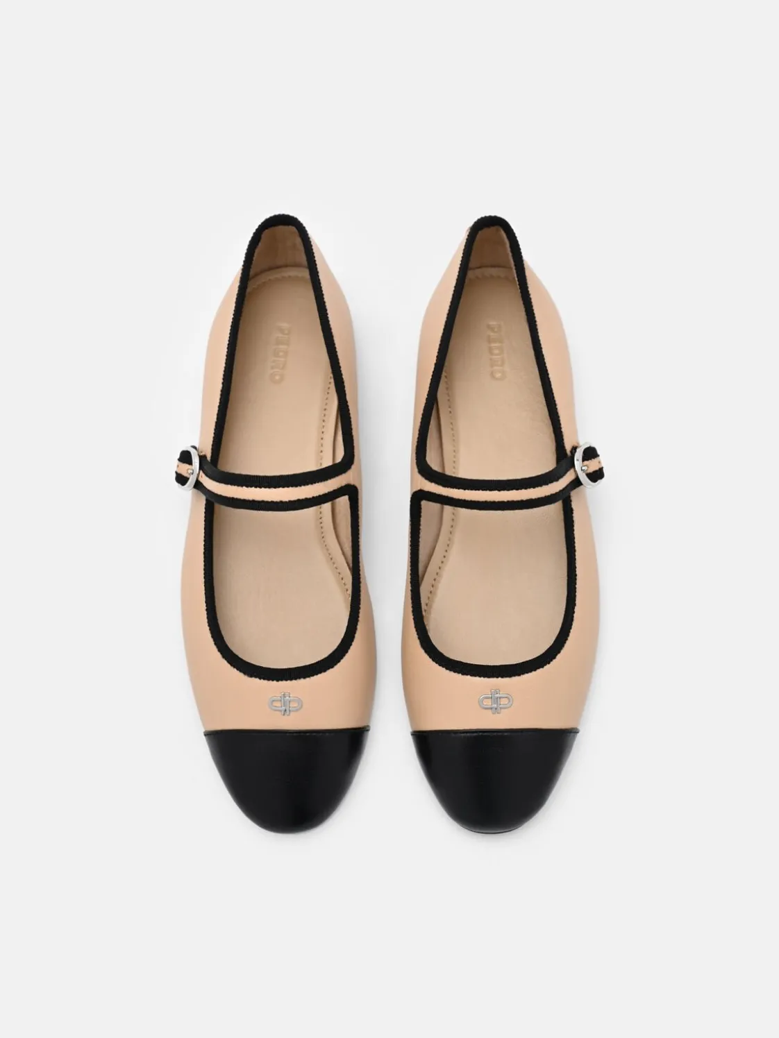 Alina Leather Ballerina Flats - Nude