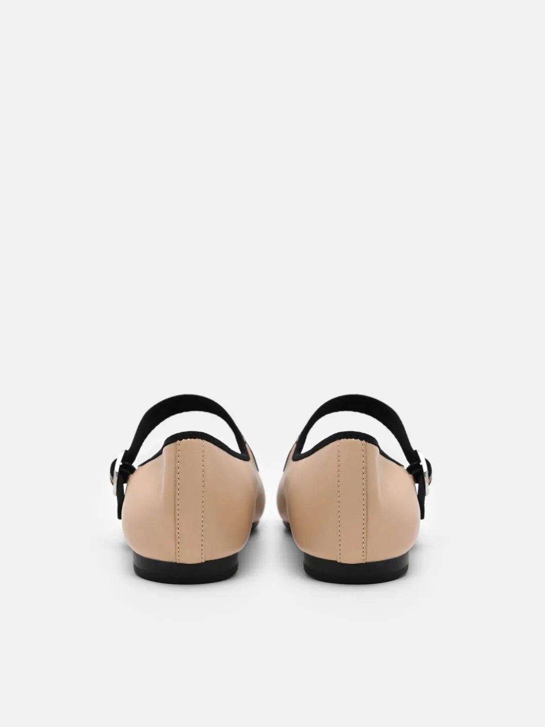 Alina Leather Ballerina Flats - Nude