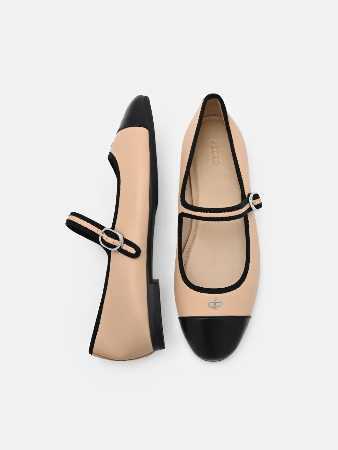 Alina Leather Ballerina Flats - Nude