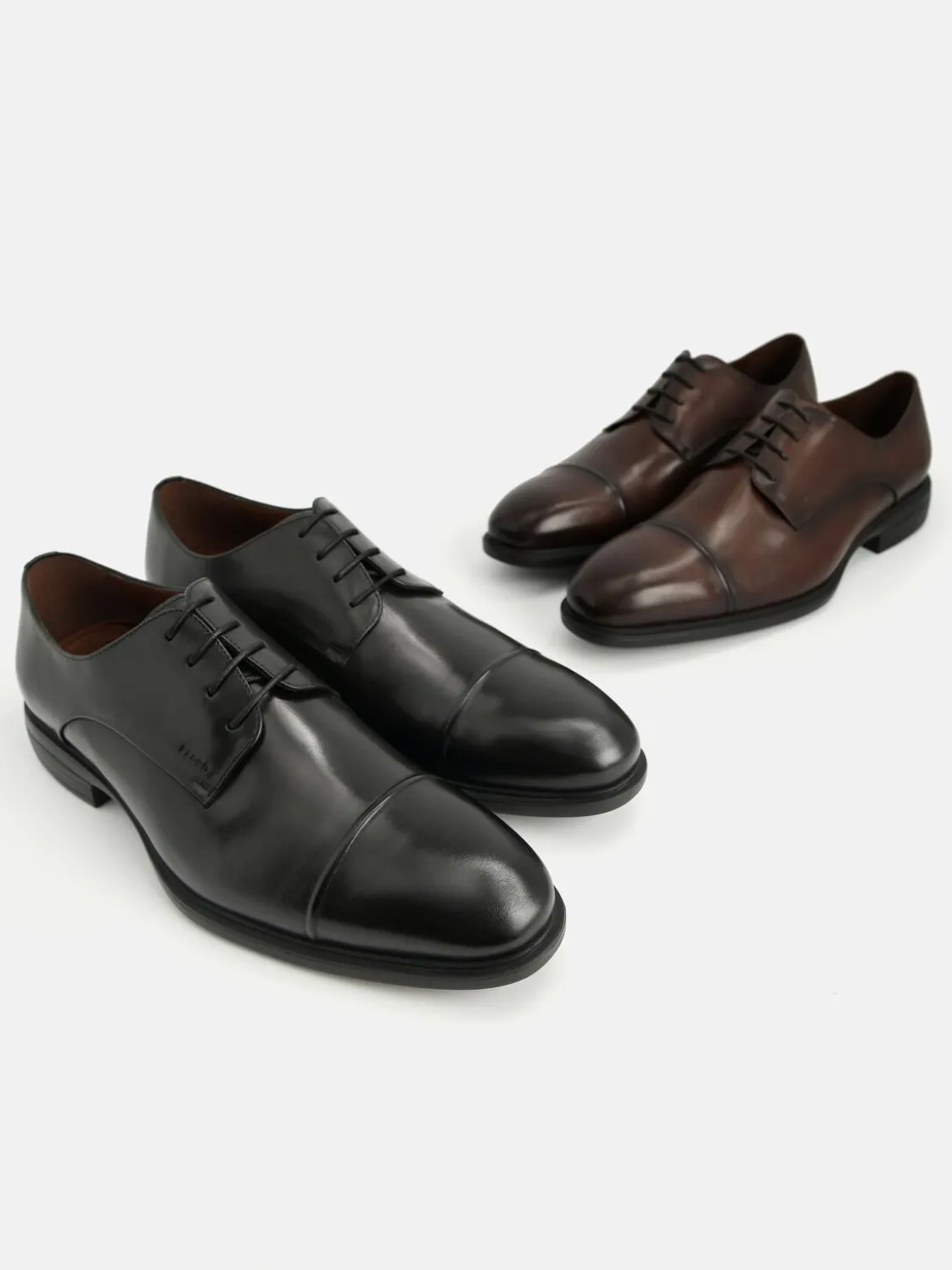 Altitude Leather Toe Derby Shoes - Brown