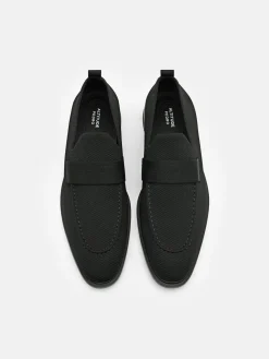 Altitude Lightweight Fabric Penny Loafers - Black