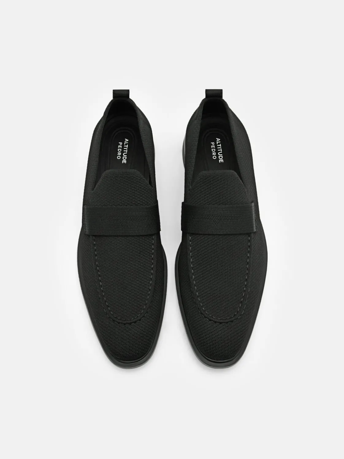 Altitude Lightweight Fabric Penny Loafers - Black