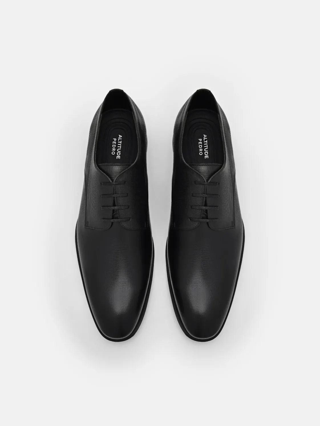 Altitude Lightweight Leather Derby Shoes - Black