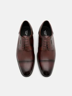 Altitude Lightweight Leather Derby Shoes - Brown Burnish