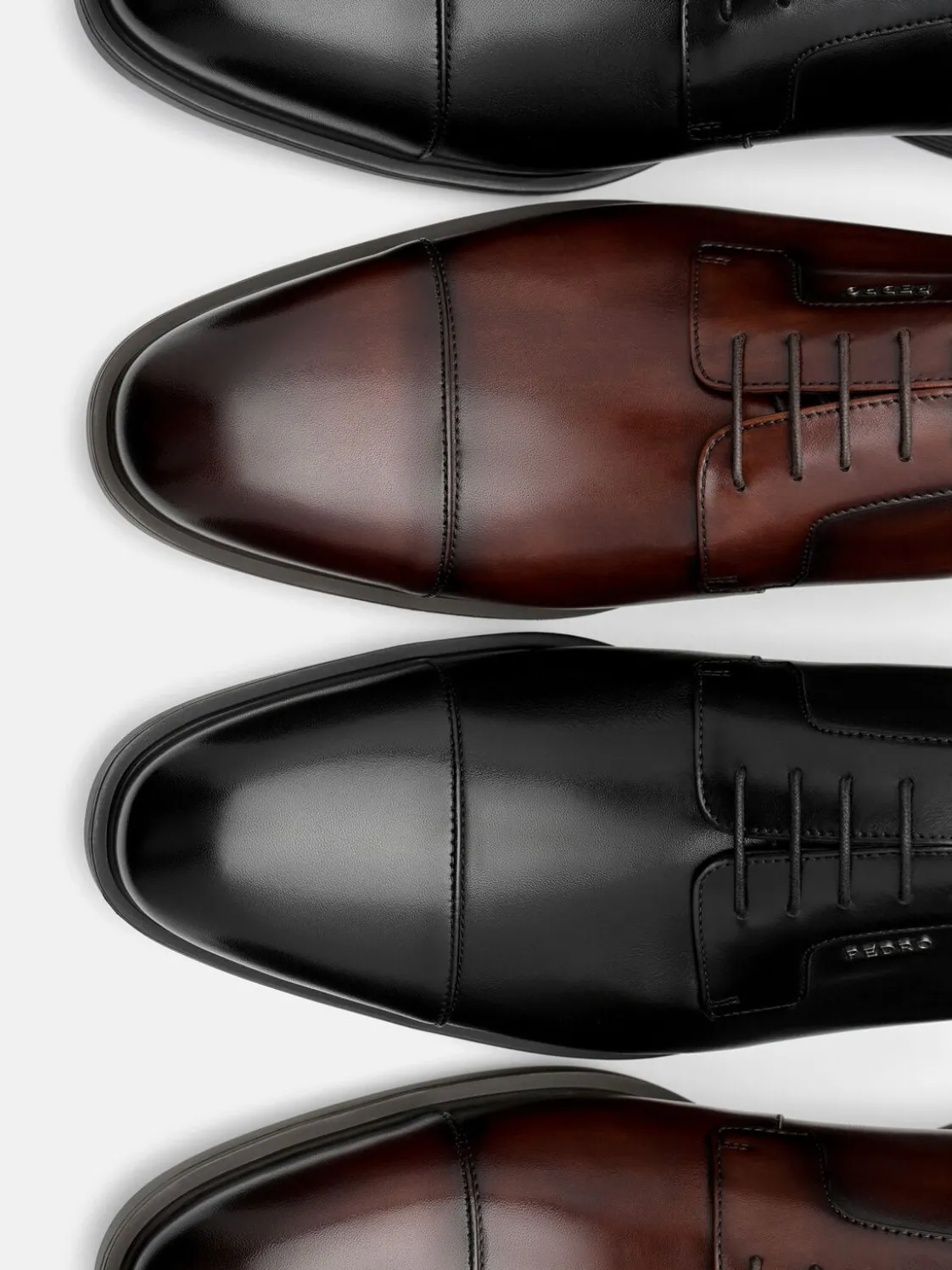Altitude Lightweight Leather Derby Shoes - Black Burnish
