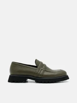 Alto Leather Loafers - Military Green