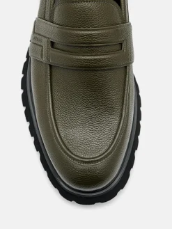 Alto Leather Loafers - Military Green