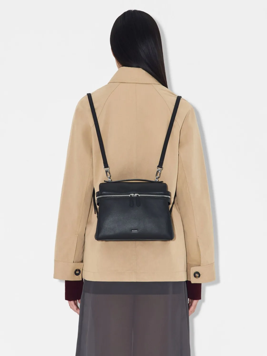 Alyssa Leather Backpack - Black