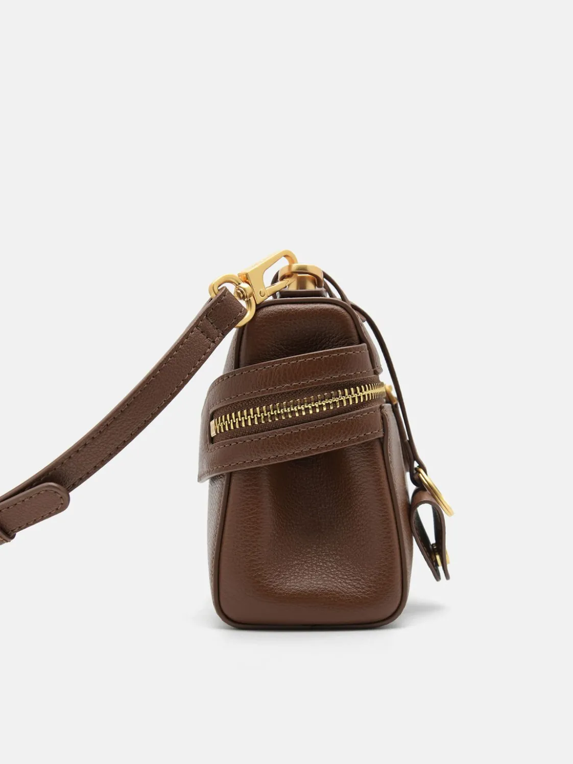 Alyssa Leather Shoulder Bag - Brown