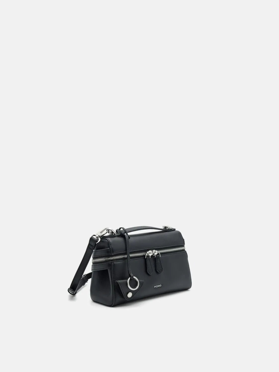 Alyssa Leather Shoulder Bag - Black