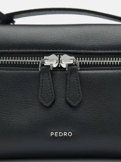 Alyssa Leather Shoulder Bag - Black