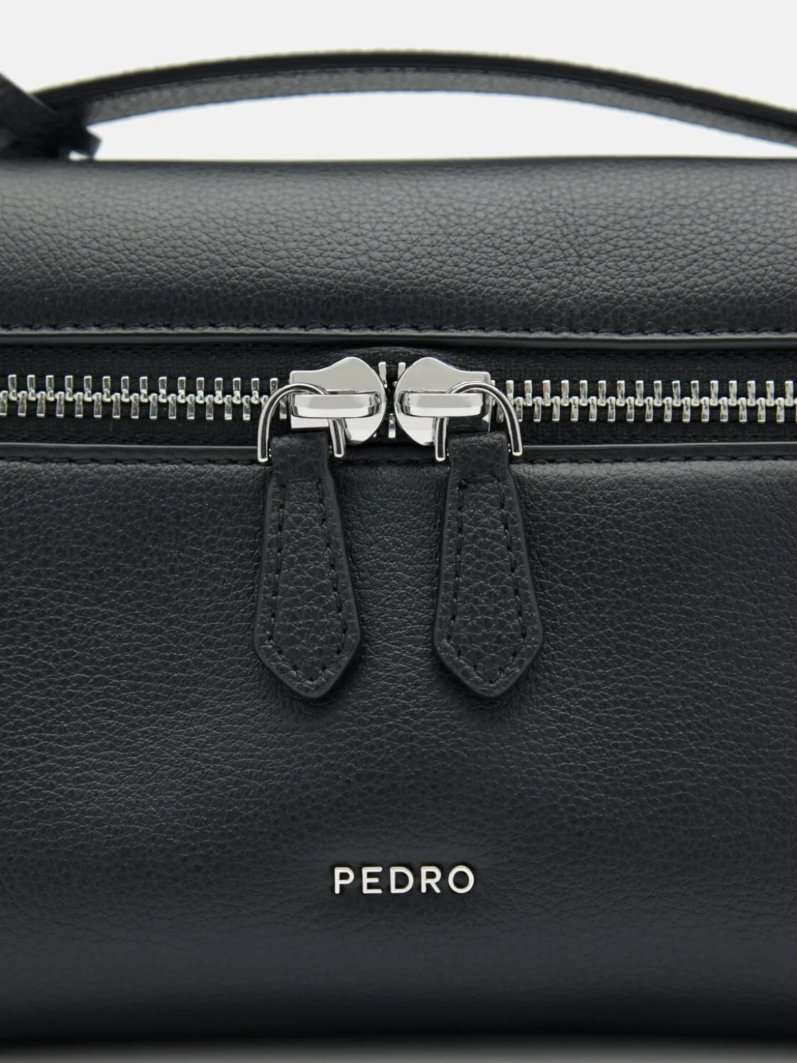 Alyssa Leather Shoulder Bag - Black