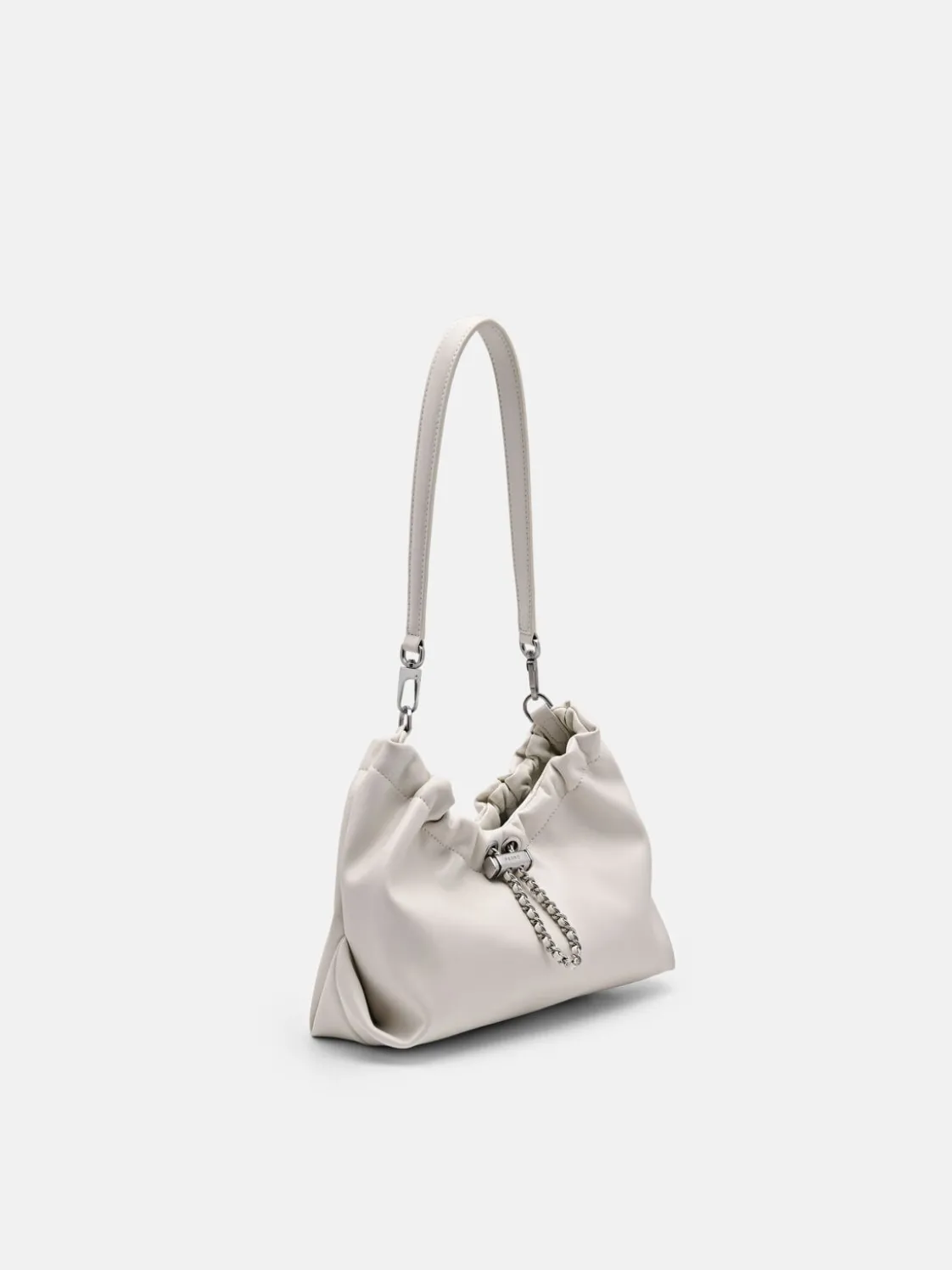 Ania Ruched Shoulder Bag - Chalk