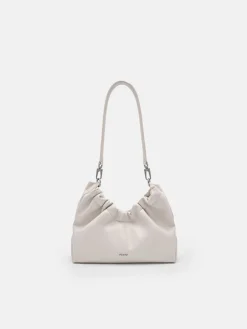 Ania Ruched Shoulder Bag - Chalk