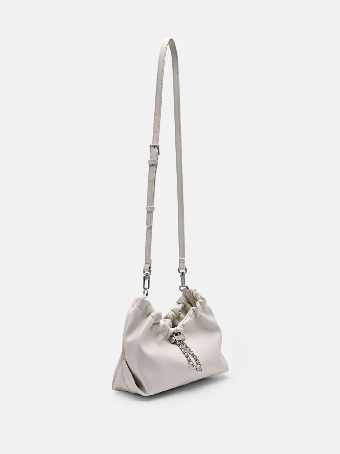 Ania Ruched Shoulder Bag - Chalk