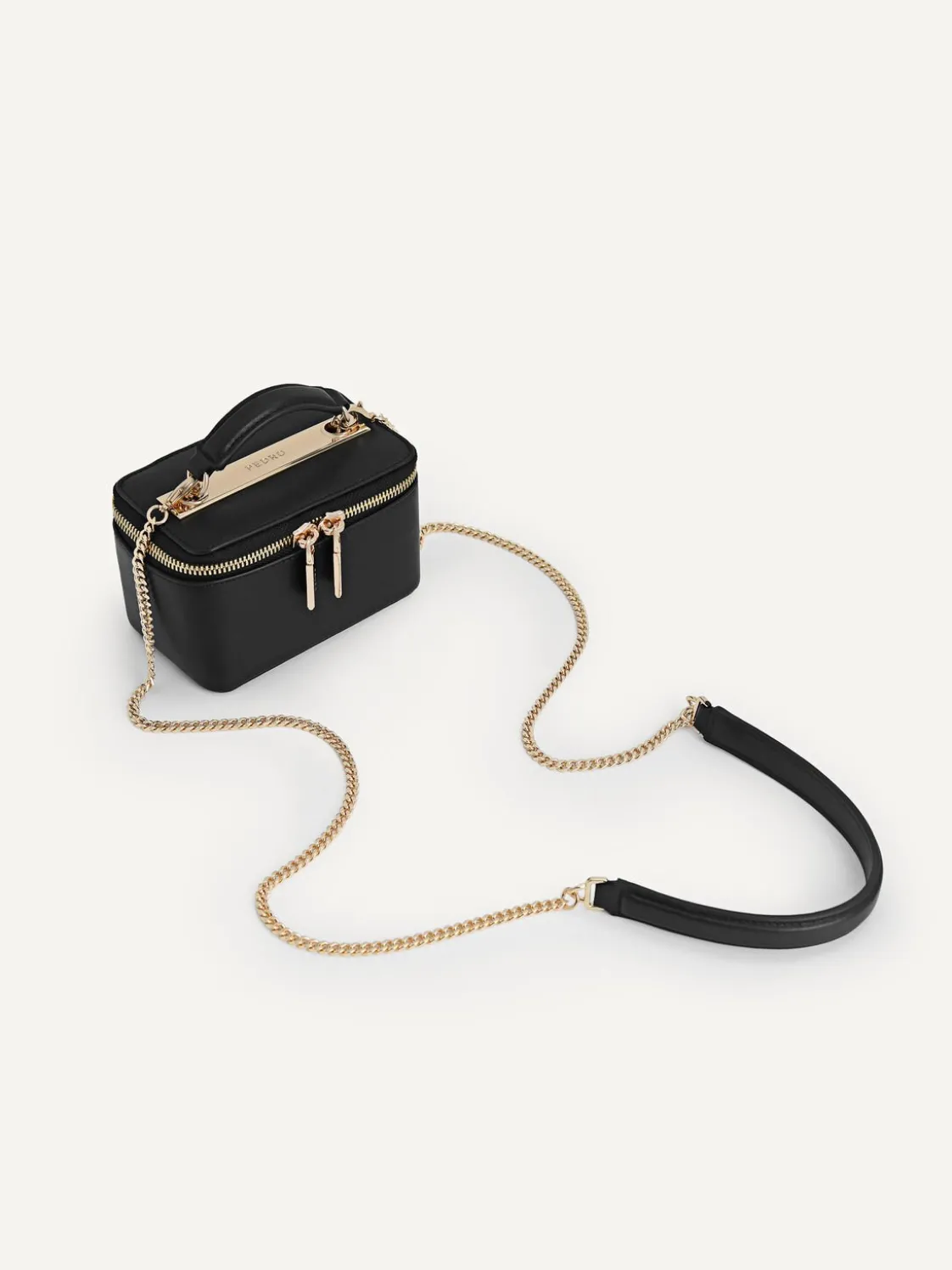 Ari Leather Mini Vanity Case - Black