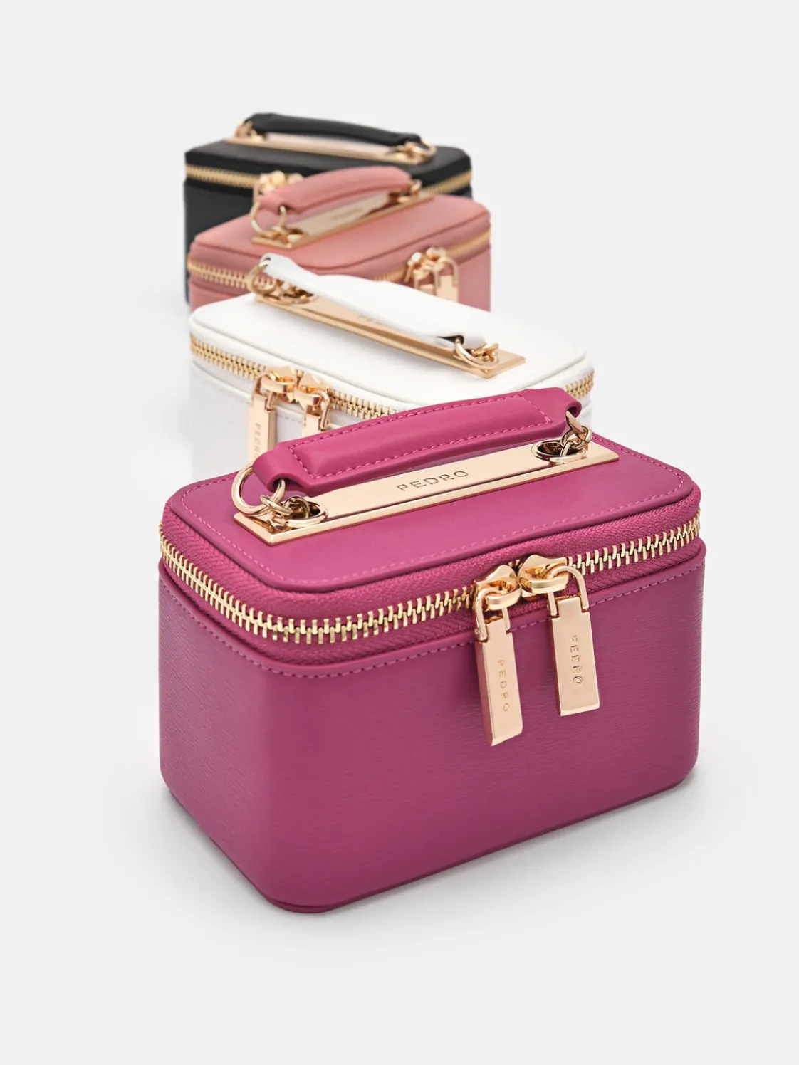 Ari Leather Mini Vanity Case - White