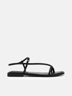 Ashby Leather Strappy Sandals - Black