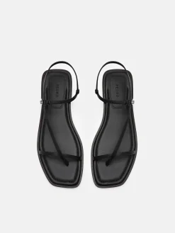 Ashby Leather Strappy Sandals - Black