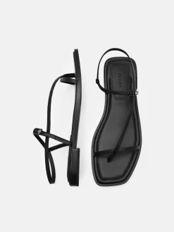 Ashby Leather Strappy Sandals - Black