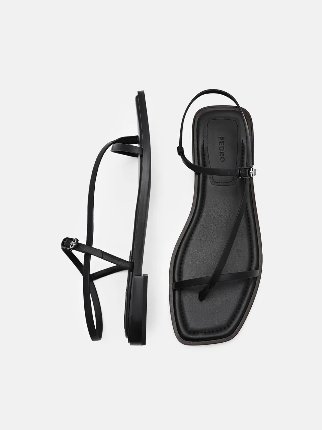 Ashby Leather Strappy Sandals - Black