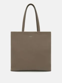 Asher Leather Tote Bag - Dark Taupe