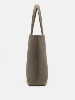Asher Leather Tote Bag - Dark Taupe
