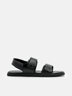 Backstrap Velcro Sandals - Black