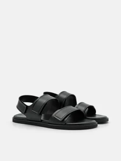 Backstrap Velcro Sandals - Black