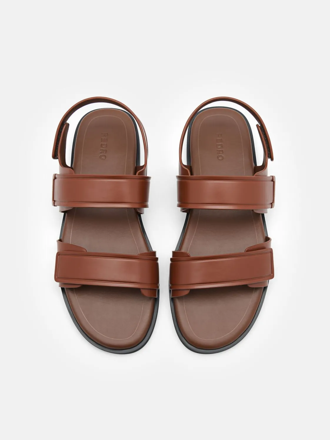 Backstrap Velcro Sandals - Brown
