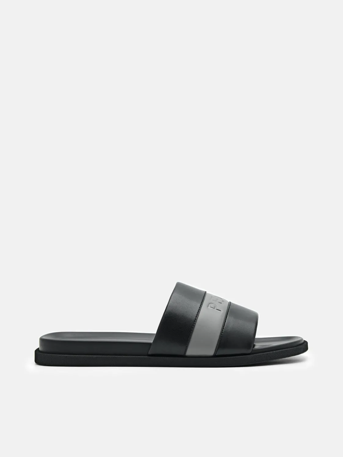 Banded Slide Sandals - Black