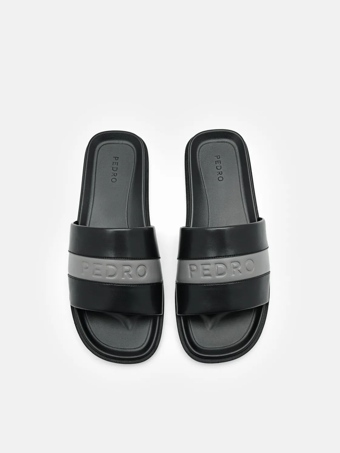 Banded Slide Sandals - Black