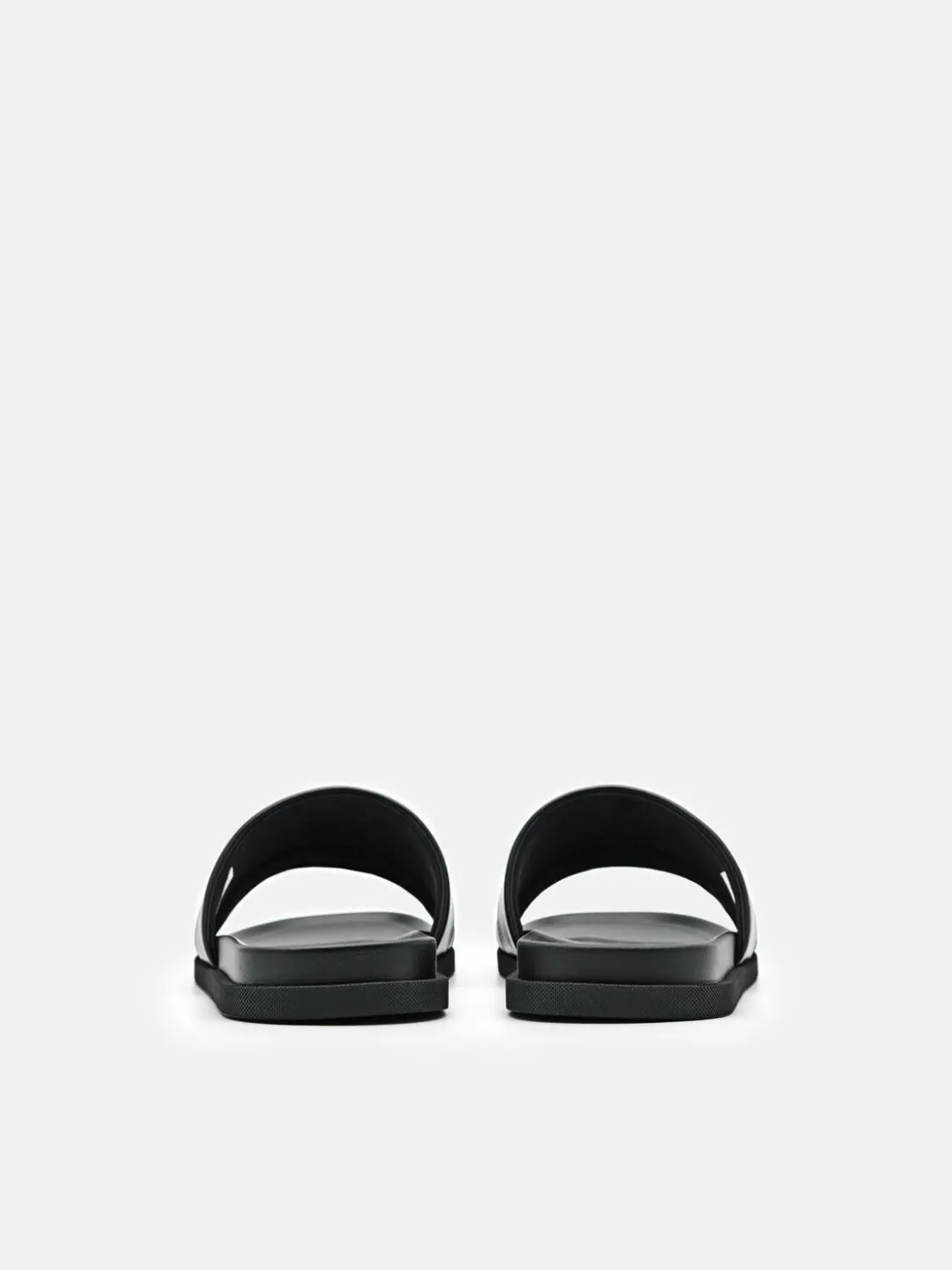 Banded Slide Sandals - Black