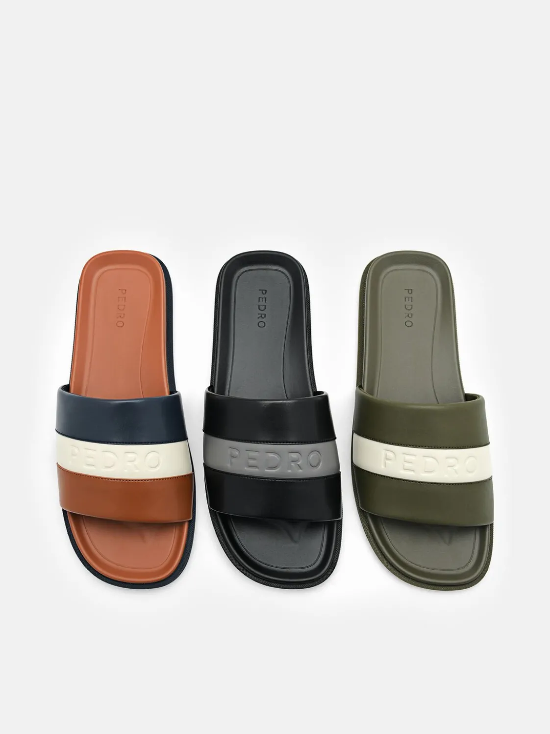 Banded Slide Sandals - Black