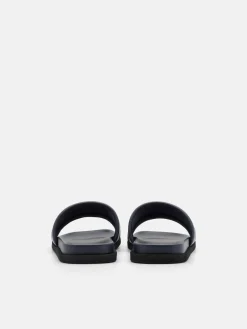 Banded Slide Sandals - Navy
