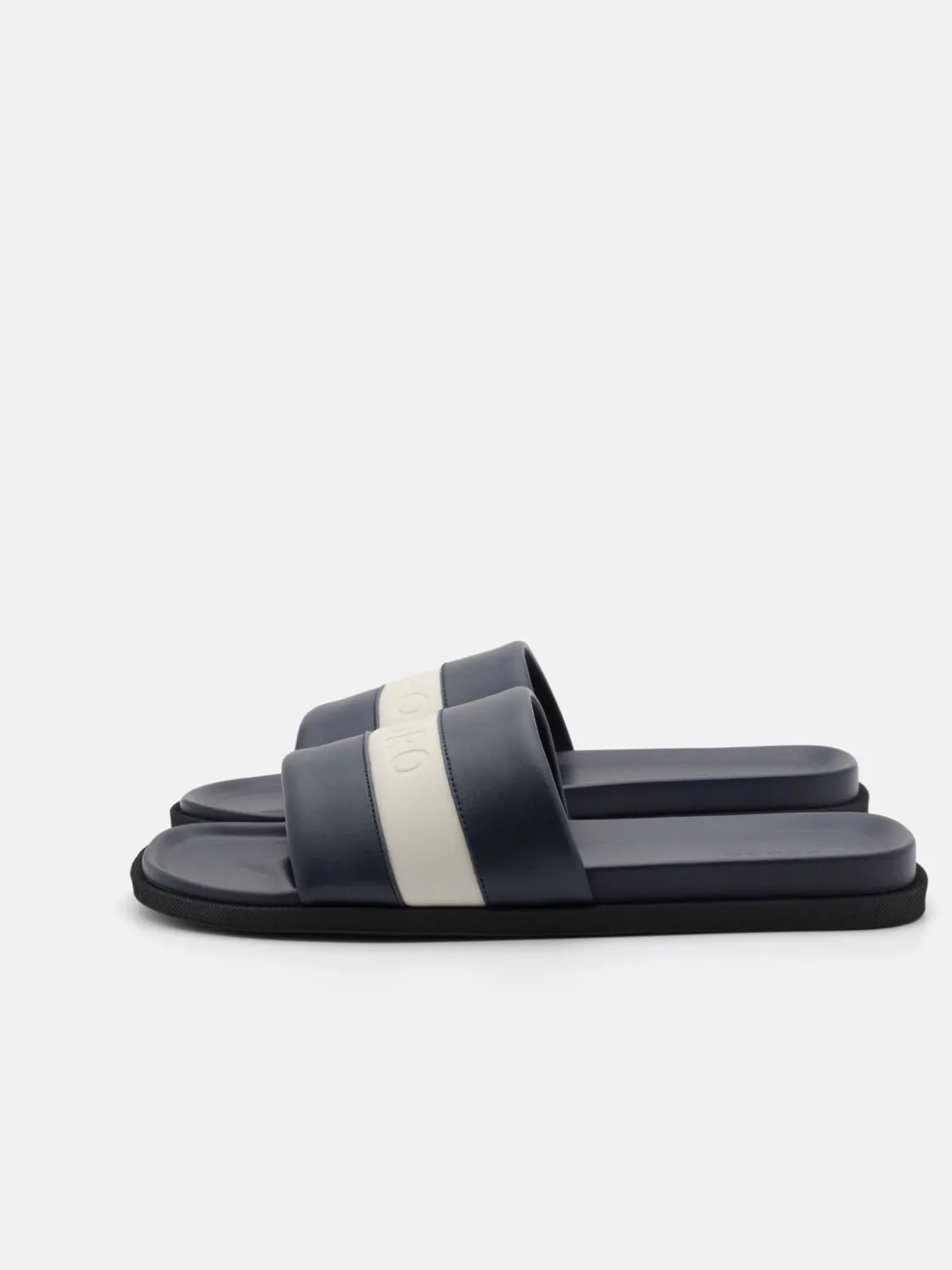 Banded Slide Sandals - Navy