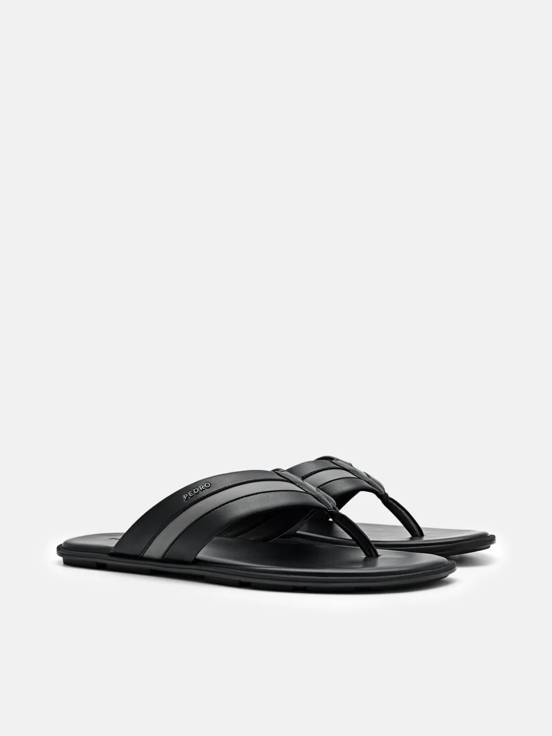 Banded Thong Sandals - Black