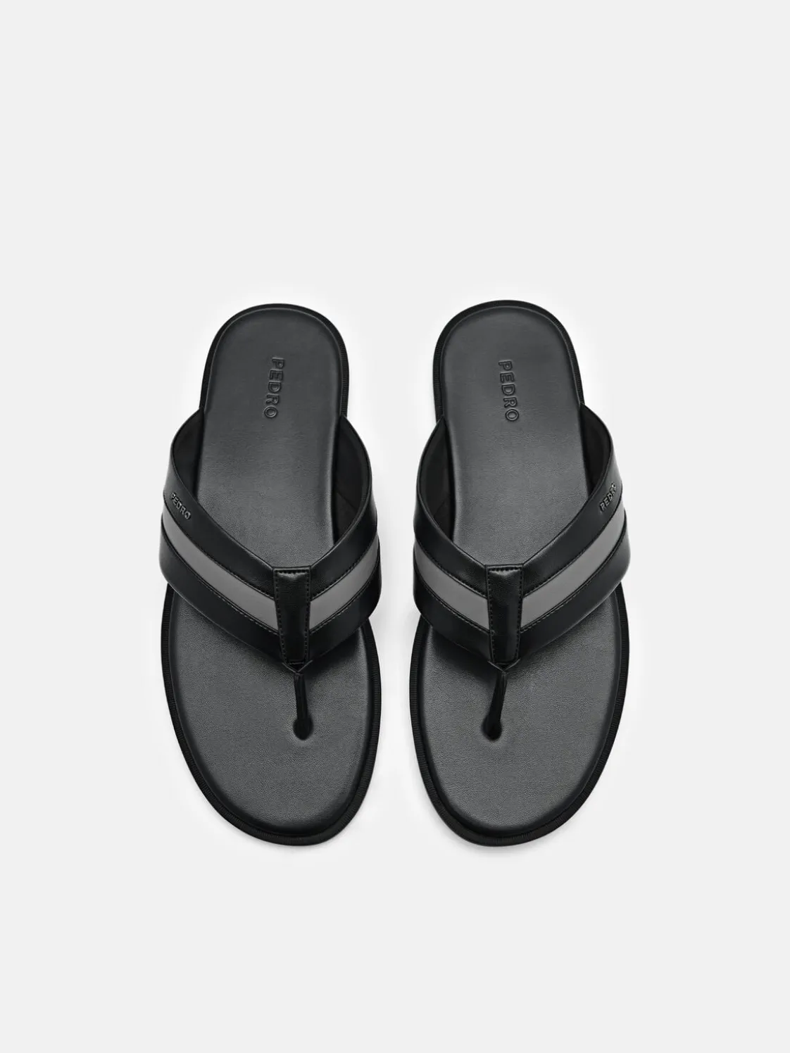 Banded Thong Sandals - Black